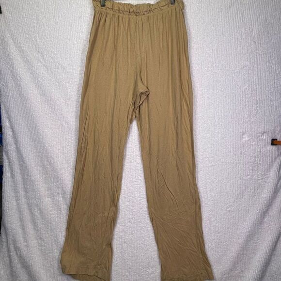 Eterne Tan Cotton Modal Blend Jersey Pull On Thermal Lounge Pants Size Medium - Picture 2 of 10